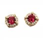 Simple golden red crystal earrings