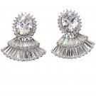 Lovely crystal skirt silver earrings