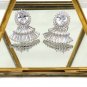 Lovely crystal skirt silver earrings