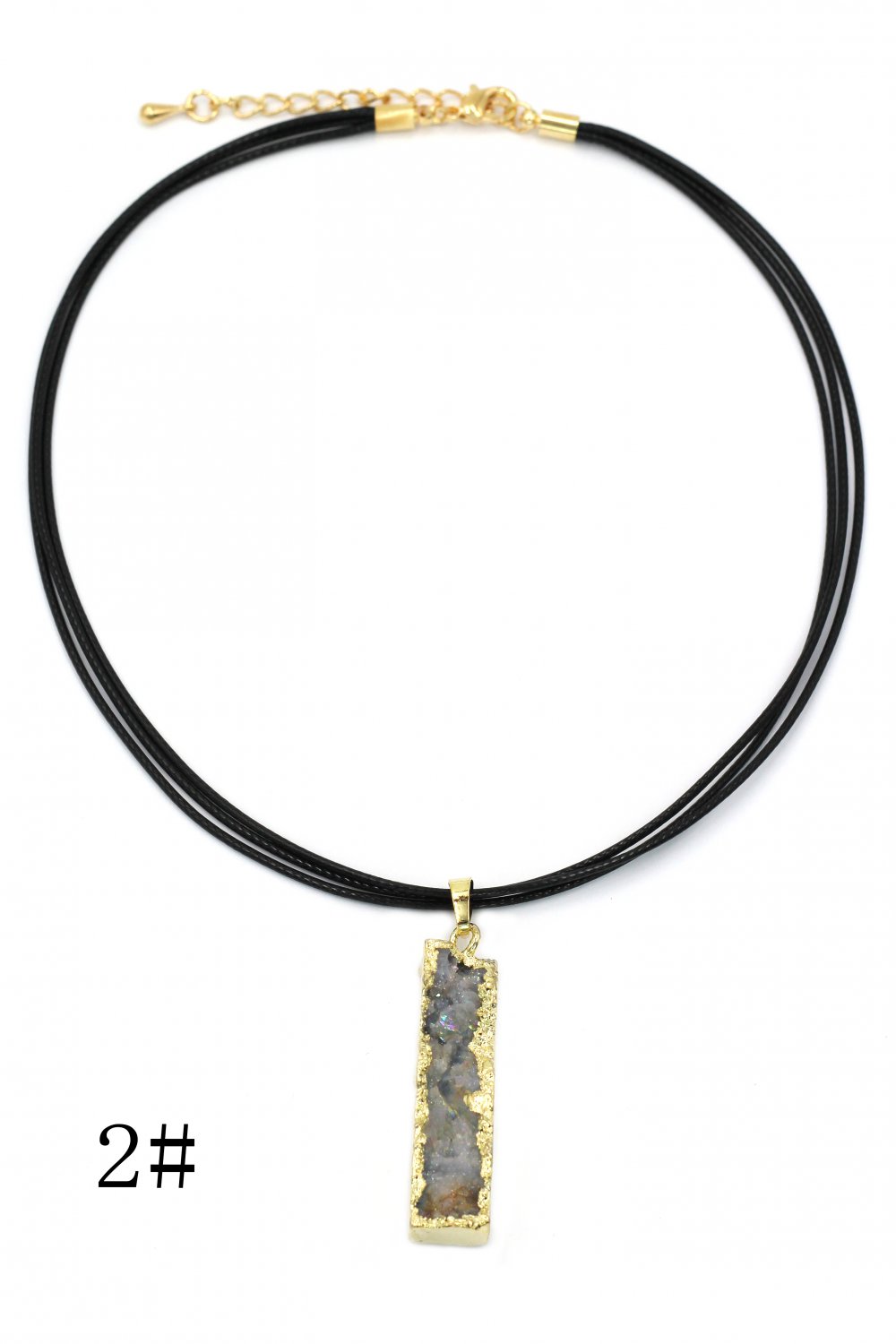 Fashion shiny original marble leather necklace 2#
