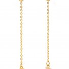 Long section tassel crystal ball gold earrings