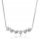 Sparkling rhythm crystal silver necklace