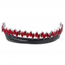 Rhombic red crystal leather choker