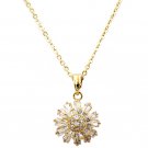 Brilliant little sun crystal gold necklace