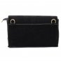 Scrub leather envelope black purse