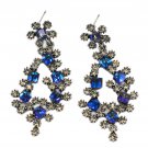 Sparkling blue crystal silver earrings