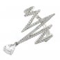 Sparkling rhythm crystal silver pendant ring