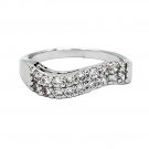 Fashion curve crystal silver ring