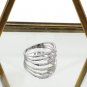 Fashion mini crystal flower silver ring