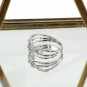 Fashion mini crystal flower silver ring