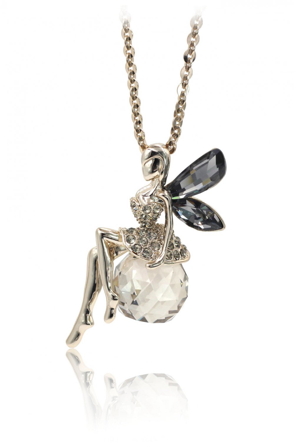 Fashion crystal fairy golden necklace