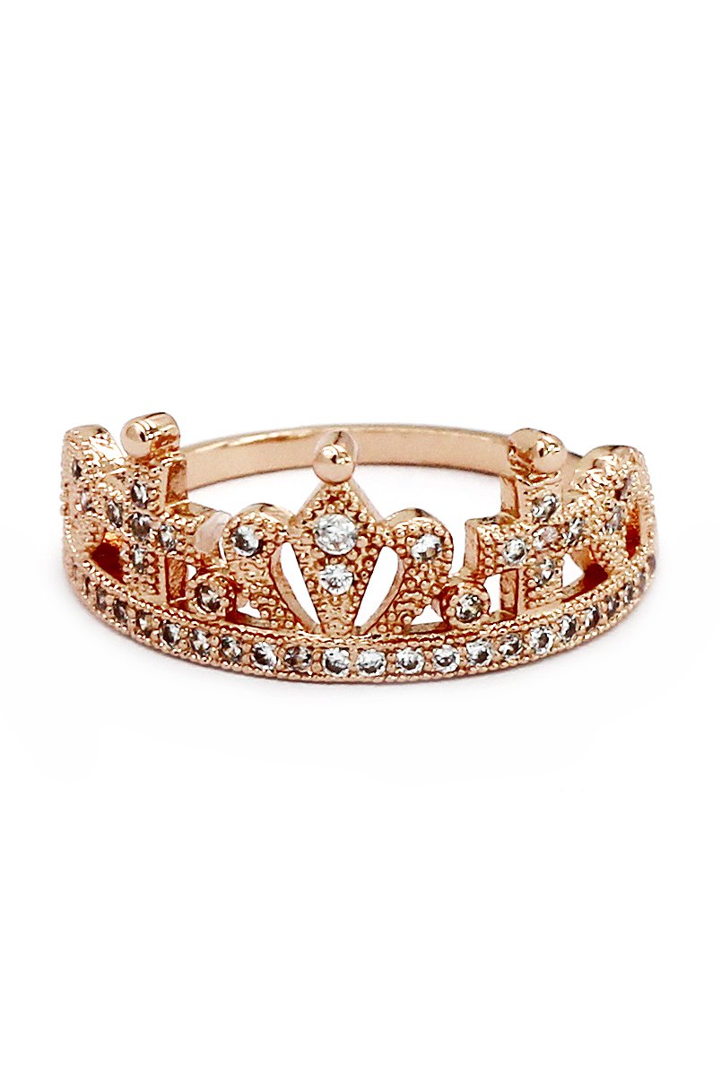 Fashion crown micro inlaid ring
