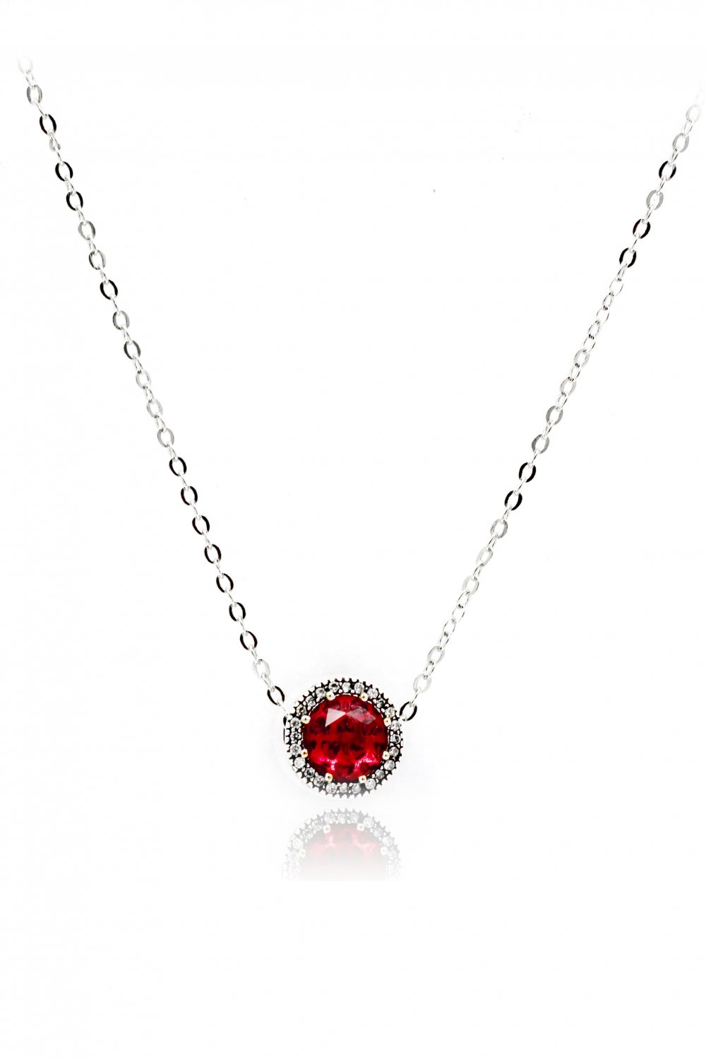 Ocean heart red crystal necklace