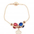 Rose gold four leaf clover crystal bracelet