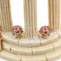 Green big diamond flower earrings