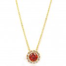 Fashion gold red crystal necklace