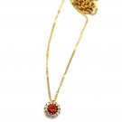 925 gold red crystal necklace