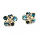 Fashion blue starfish crystal earrings