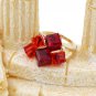 Red square crystal golden ring
