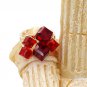 Red square crystal golden ring