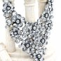 Transparent crystal flowers necklace earring set