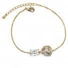 Gold delicate crystal rose bracelet