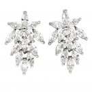 Shiny crystal maple leaves earrings