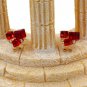 Red square crystal golden earrings