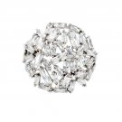 Fashion silver small square crystal ring