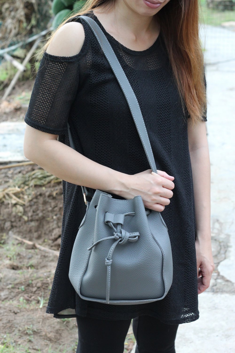 Fashion red buckets leather handbags