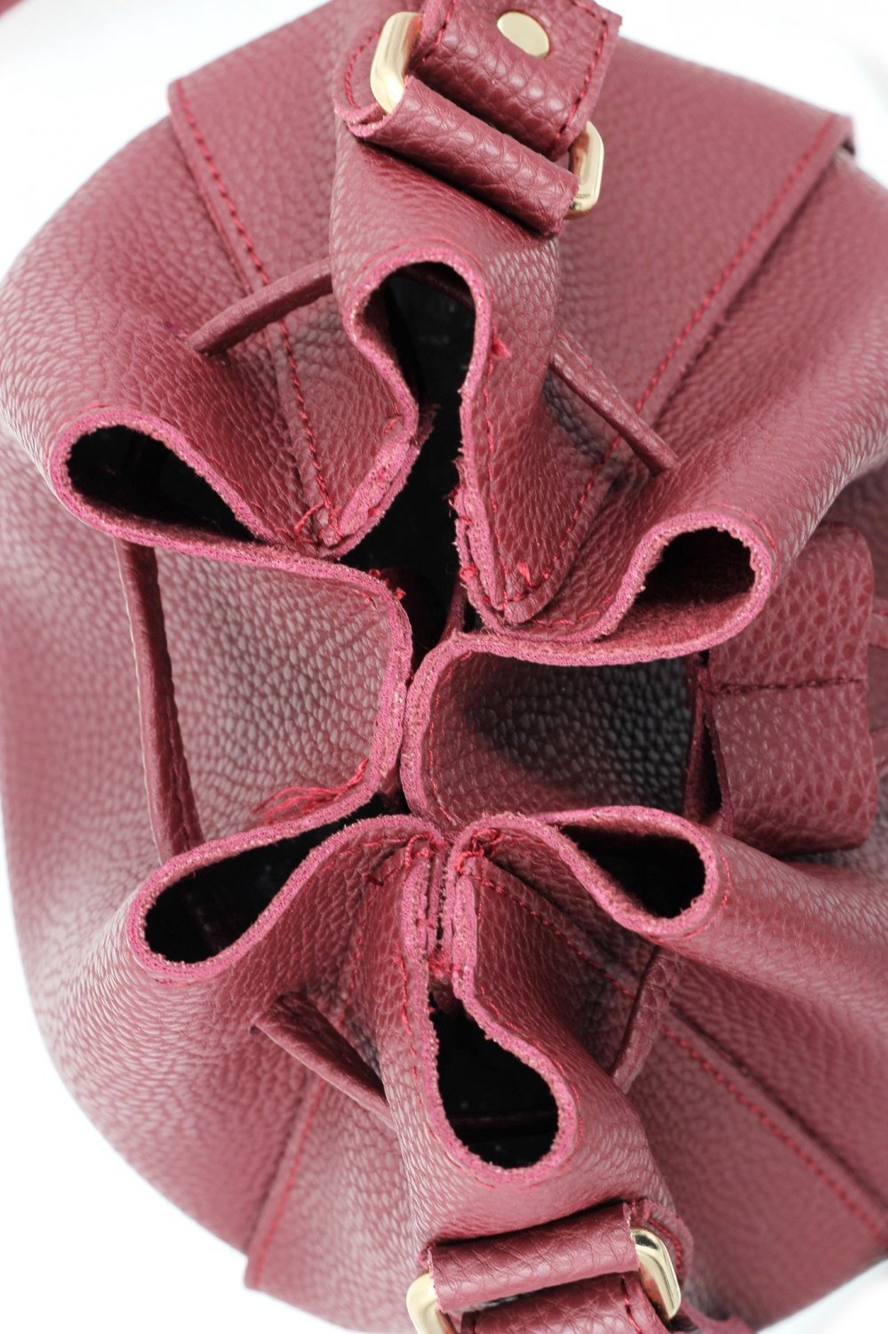 Fashion red buckets leather handbags