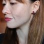 Simple silver red crystal earrings