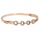 Rose gold circle inlaid small crystal bracelet