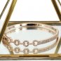 Rose gold circle inlaid small crystal bracelet