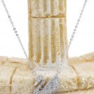 Sterling silver single swan crystal necklace