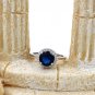 Bark blue crystal ring necklace set