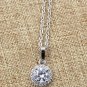Silver shining cabinet micro crystal silver necklace