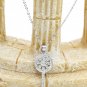 925 sterling silver fashion flower crystal silver key necklace