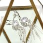 Silver elegant long tassel crystal earrings