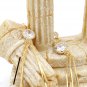 Gold elegant long tassel crystal earrings