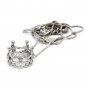 Silver delicate little crown crystal necklace