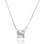 Sterling silver single crystal silver necklace