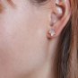 Silver fashion little heart crystal earrings