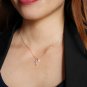 rose gold mini cross crystal and pearl necklace