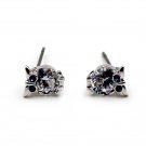 Silver mini Owl crystal earrings