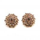 Gold fashion flower crystal earrings
