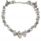 Silver pretty wreath crystal necklace