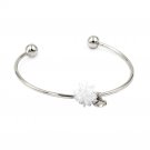 Fashion white crystal opening silver bracelet