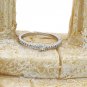 Single row inlaid small crystal silver ring