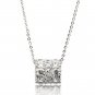 Crystal conveyor bead pendant sterling silver necklace